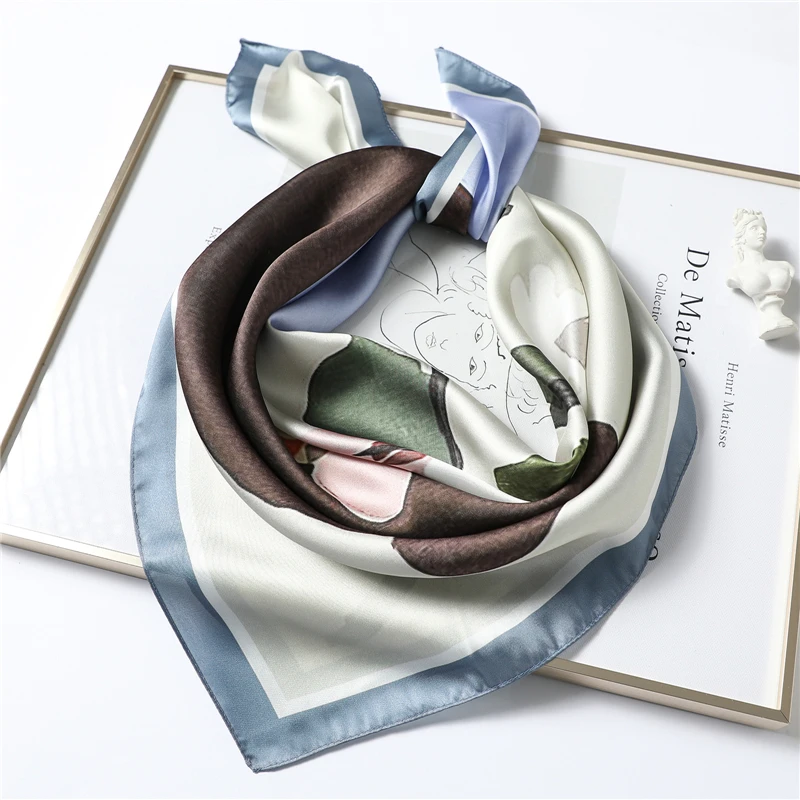 2021 Весенний новый шелковый шарф женский маленький квадратный бандана дамские