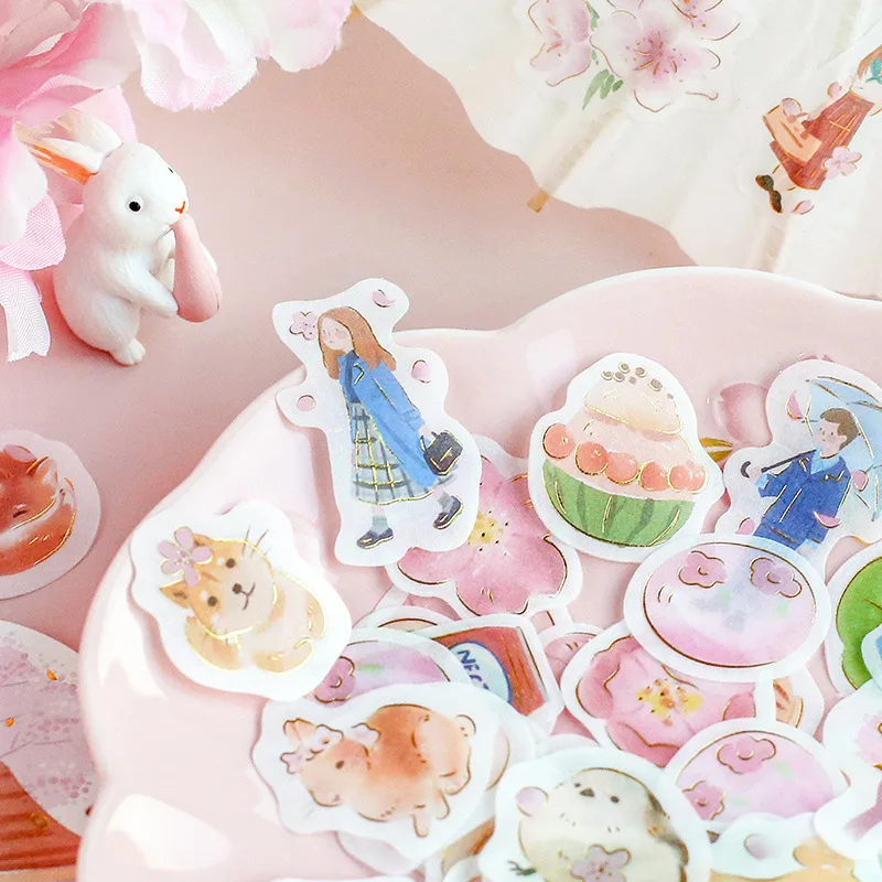 Мир сакуры серия золоченых журналов декоративные наклейки клеящиеся сделай сам