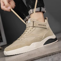 new high top casual shoes mens sneakers fall 2021 korean fashion sports shoes pu leather lace buckle work shoes size 39 44