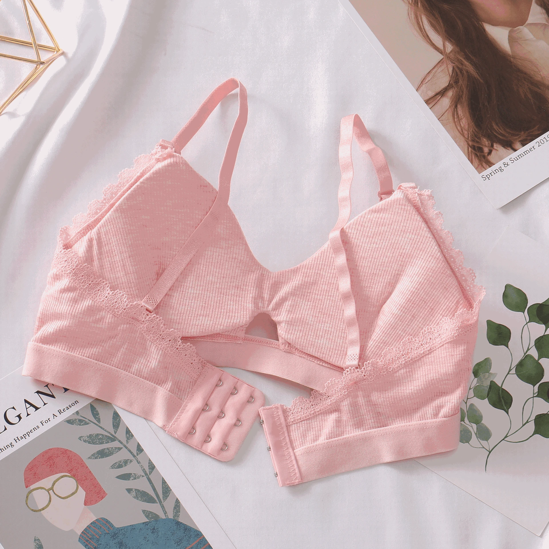 Бюстгальтер женский хлопковый с чашками пуш-ап Бралетт удобное бесшовное нижнее