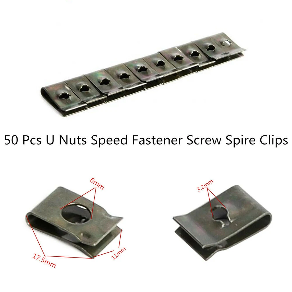 Черно-серые U-образные гайки 50x самонарезающие автомобильные панели лицензии