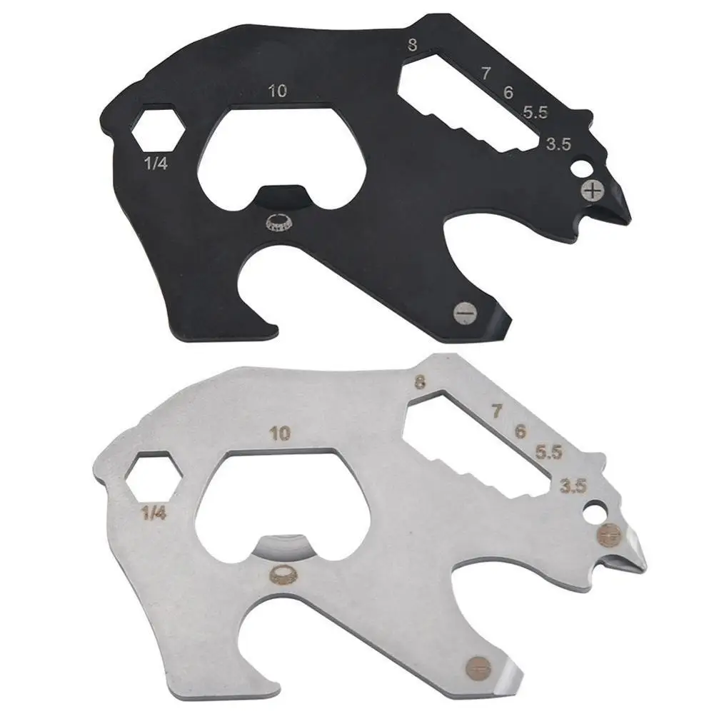 

Portable 18 In 1 Multifunction EDC Pocket Tool Keyring Key Ring Spanner Hex Wrench Camp Survive Outdoor Bottle Opener