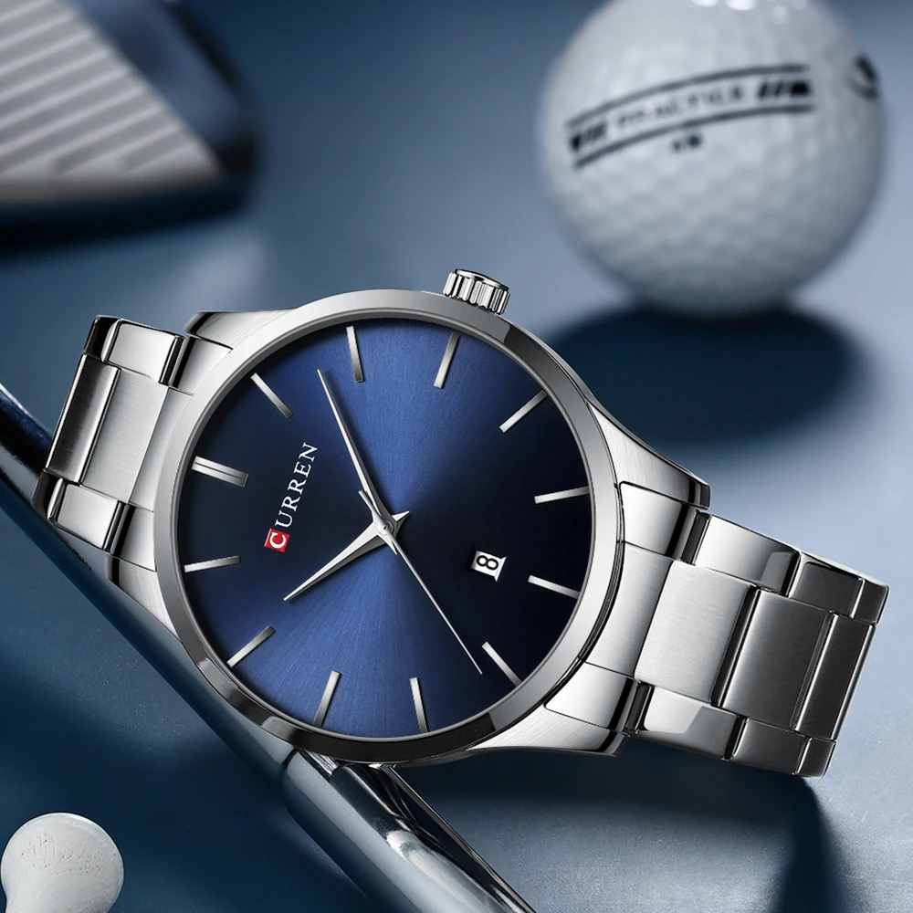 Новинка CURREN военные модные золотые часы Мужские Роскошные Кварцевые наручные