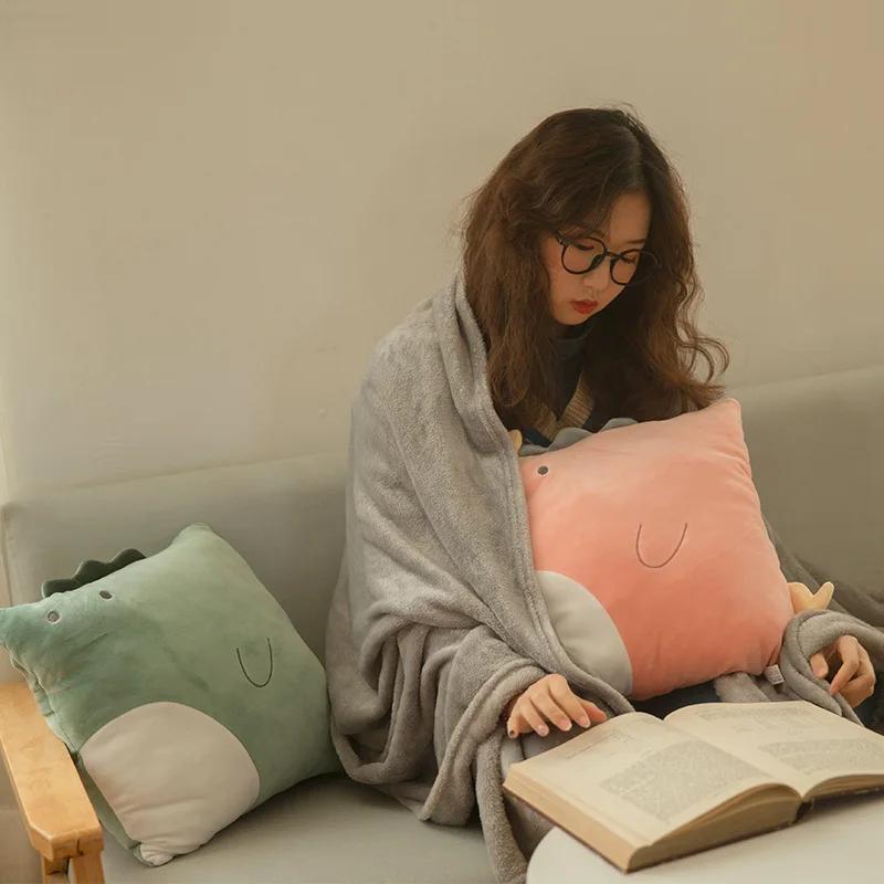 35cm Cushion Blanket square Dinosaur Pig Pillow With Bedroom sofa chair cushion sleeping pillow home decoration birthday | Дом и сад