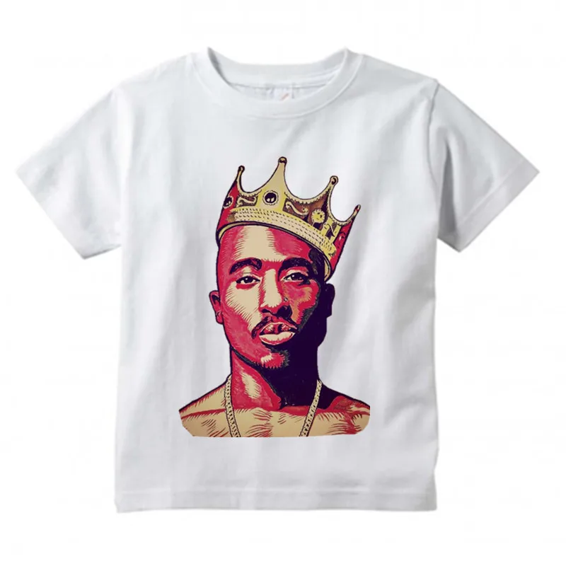 

Short t-shirt Children Hip Hop tupac 2pac Design Tops Boys and Girls Music Casual T Shirt Kids T-Shirt