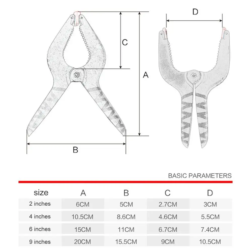2/4/6/9inch Spring Clamps DIY Woodworking Tools Plastic Nylon For Clip Photo Studio Background | Обустройство дома