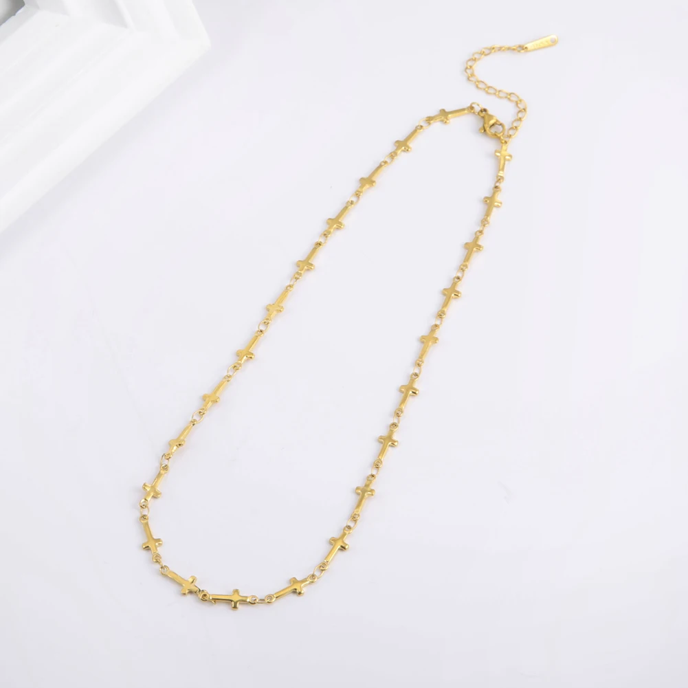 

Unift Vintage Exquisite Cross Chain Necklace For Women Stainless Steel Sweety Cute Fashion Ladies Neck Jewelry Love Gifts