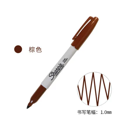 Brown 1 шт. маркер Sharpie ручка масляная не выцветает водонепроницаемый Быстросохнущий художественный цветной маркер большой емкости - Цвет: Brown