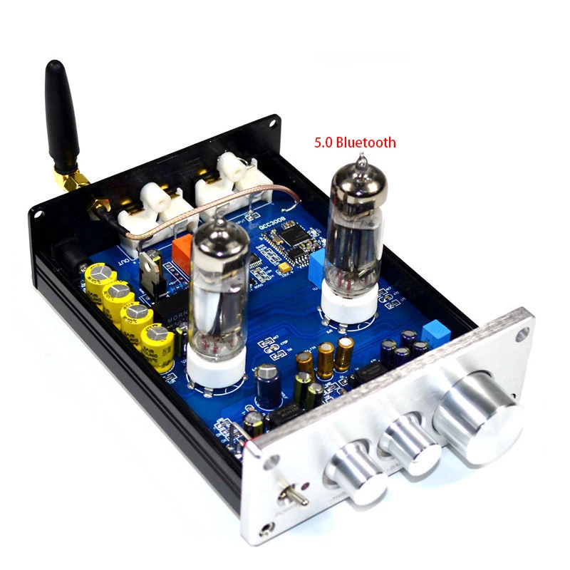 KYYSLB DC 12 В 2A 4,2 5,0 QCC3008 Bluetooth Ламповый усилитель 6J5 тонов ламповый преамп APTX машина с оригинальным NE5532 Op Amp
