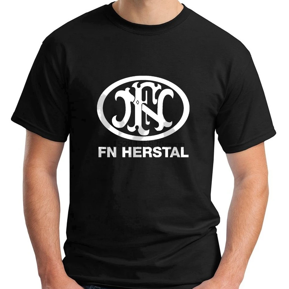 

New FN Herstal Logo Short Sleeve Black Men T-Shirt Size S-5XL