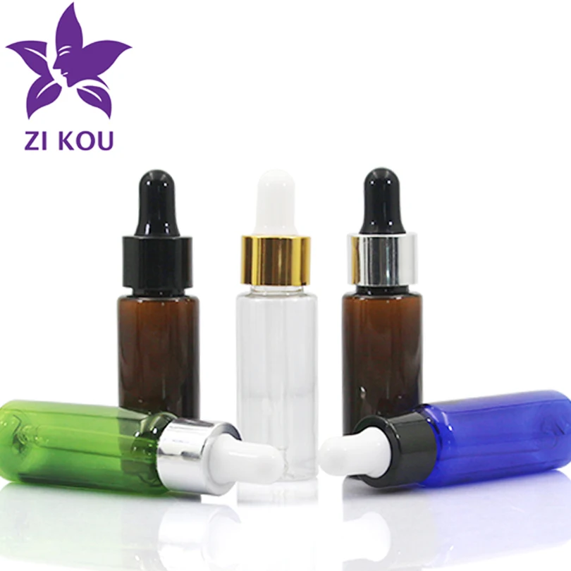

5Pcs 15ml Empty Makeup Glass Bright lid with Glass Eye Dropper Portable Refillable Bottle Esstenial Oil Liquid Container