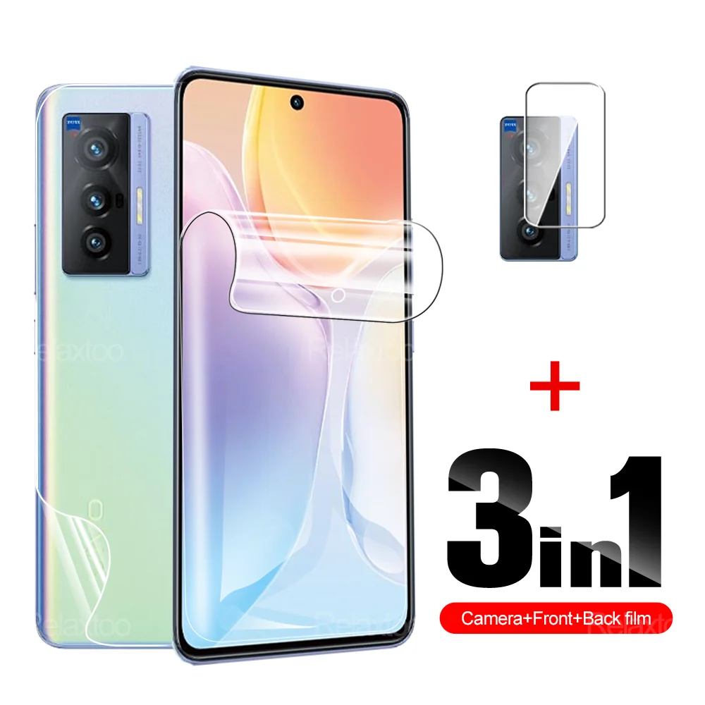 

3 IN 1 Hydrogel Soft Film Full Cover Protection For Vivo X70 Pro Screen Protector Anti-Scratch Safety Protective Film For X 70