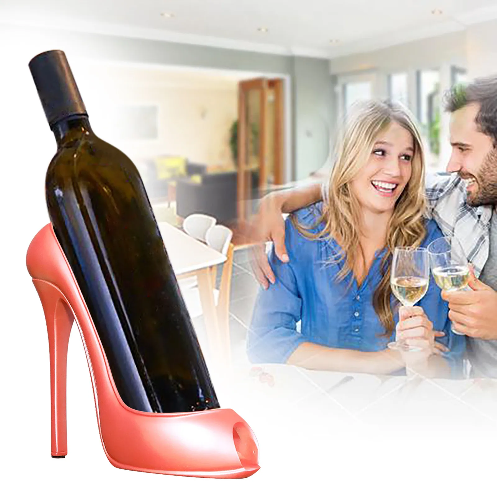 Creative High Heel Shoe Wine Bottle Holder Stylish Rack Gift Basket Accessories For Home Decor Red Shoe Wine Rack Bottle Holder