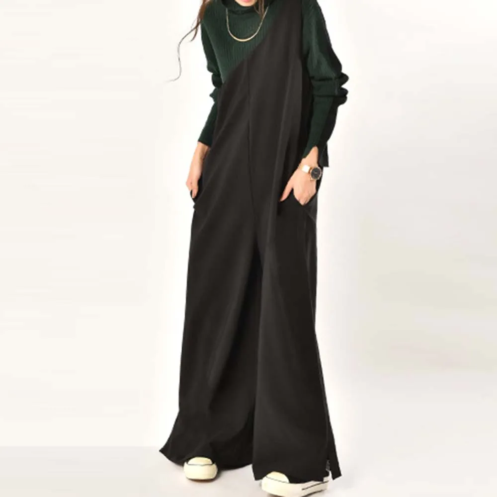 

Women Jumpsuit Spring Autumn New Style All-match Loose One-shoulder Combination Jumpsuit With Belt Female Japan Style Jumpsuit