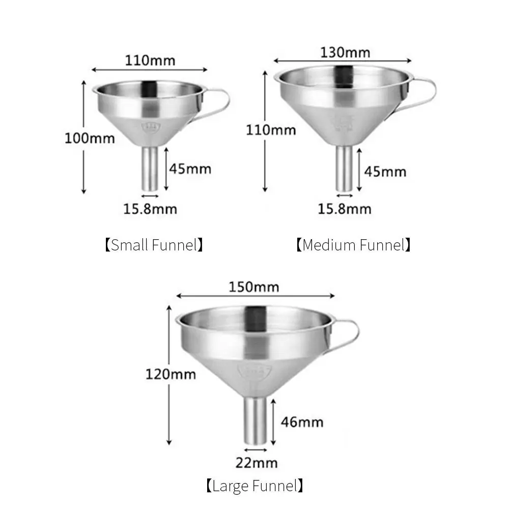 

Stainless Steel Funnel Kitchen Oil Liquid Funnel Metal Funnel with Detachable Filter Wide Mouth Funnel for Canning Kitchen Tools