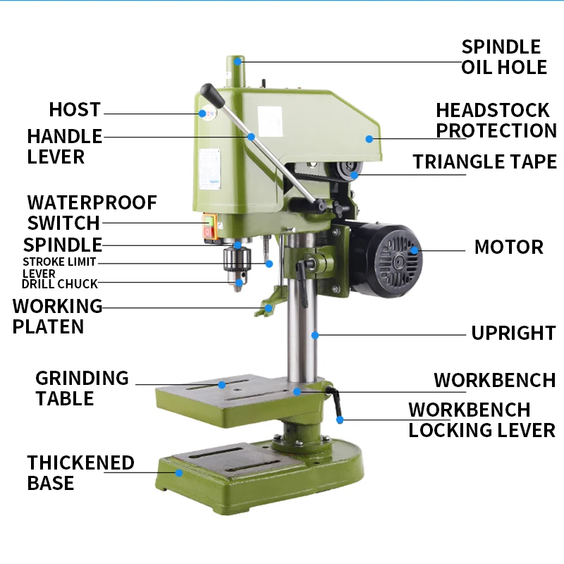 Günstig SWJ-12 Serie Tapper Desktop Tippen Maschine Interne Gewinde Spindel Kegel B16 Spindel Geschwindigkeit Bereich 260/440/750rpm