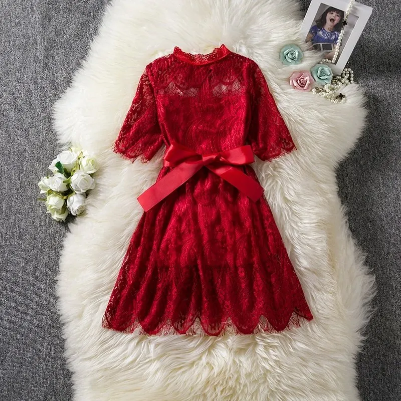 Lace Winter Girl Dress Kids Baby Girls Casual Dresses Children's Clothing Vestidos Infantis Children 2 3 4 5 6 Years | Детская