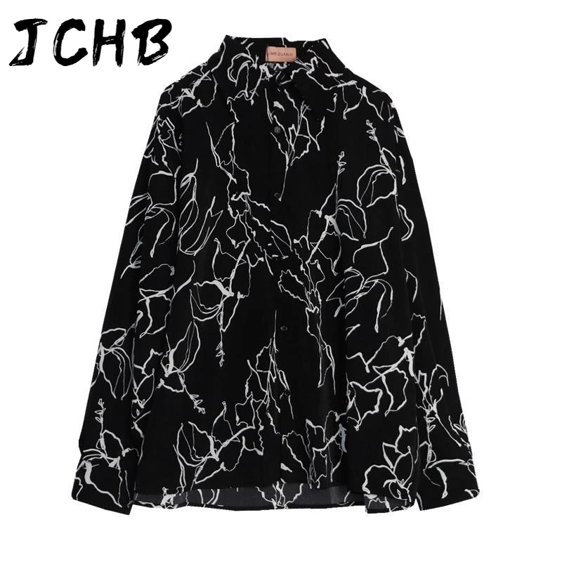 

2021 Harajuku Men Shirts Bf Style Blouse Korean Printing Streetwear Hip-hop Shirt Spring Summer Retro Couples Top Blusas
