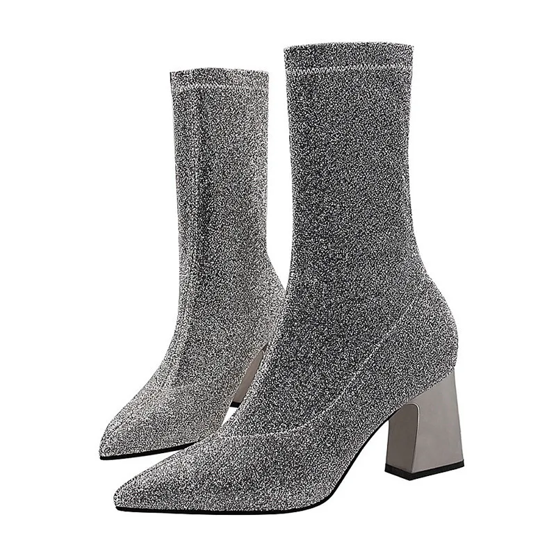 {D &amp Henlu}/эластичные растягивающиеся сапоги для женщин носки обувь женские до