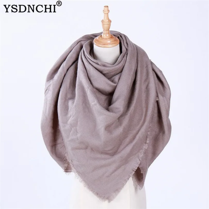 

Треугольные шарфы, бандана, теплое однотонное одеяло, женский зимний шарф, вязаные шали из пашмины в стиле ретро, женские мягкие пашмины