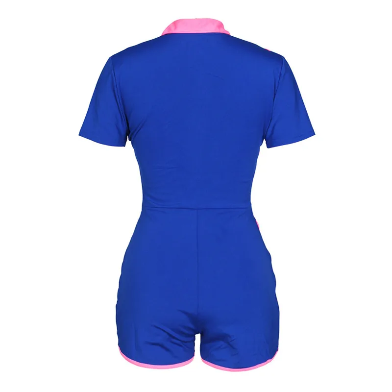 

2020 Sexy Women Deep V-neck Jumpsuit Playsuit Rompers Mesh See Through Patchwork Bodycon Jumpsuit Clubwaer Short Sleeve Shorts