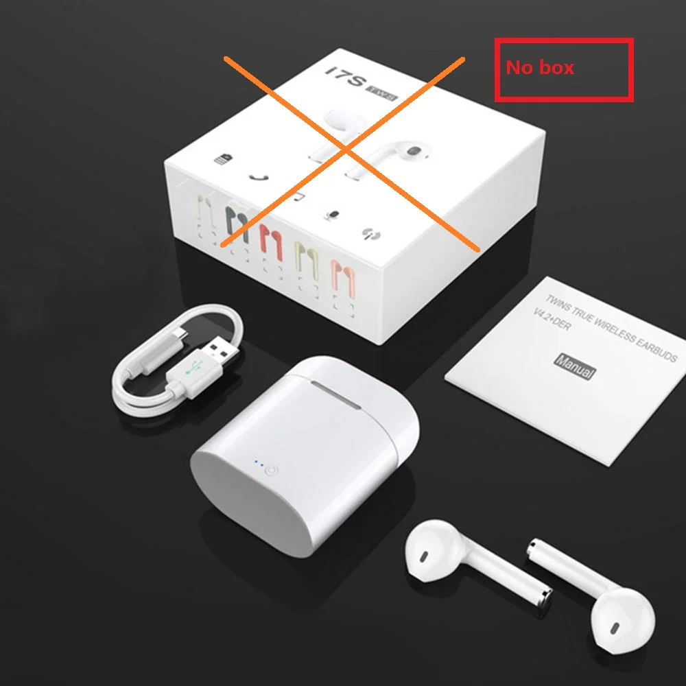 Bluetooth адаптер I7 i7s tws наушники гарнитура Беспроводные с микрофоном зарядным