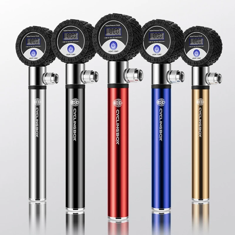

Mini 120 PSI Bike Pump Premium Edition - Fits Presta and Schrader val-ves - High Pressure PSI , Ball Pump