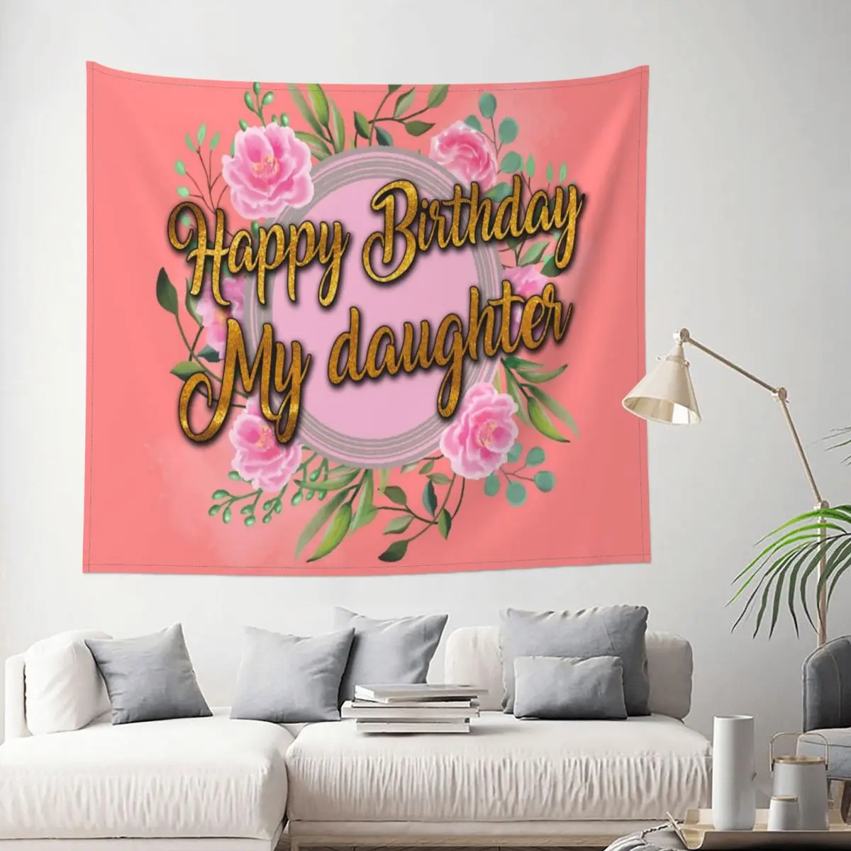 

Happy Birthday My Daughter Tapestry Jesus Funny Love Decoration Wall Room Home Decor Hanging Bedroom Kawaii Aesthetic Fashion