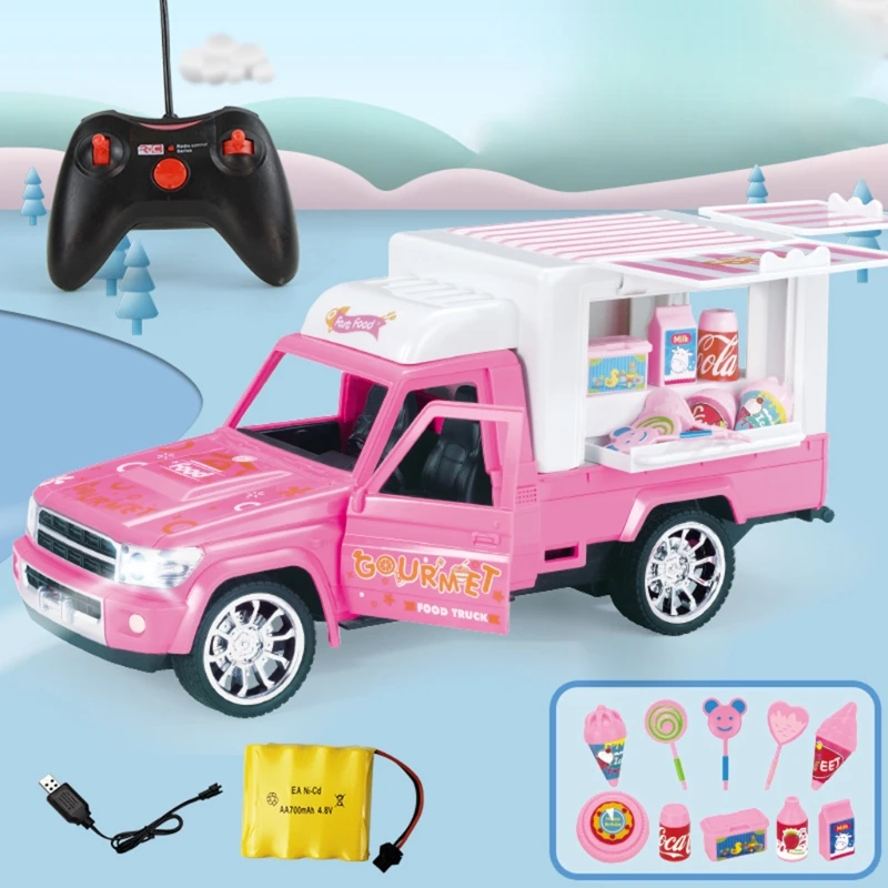 

Electric Light Music Remote Control Dessert Car Four Road Spread Car Children Play Simulation Ice Cream Car Toys