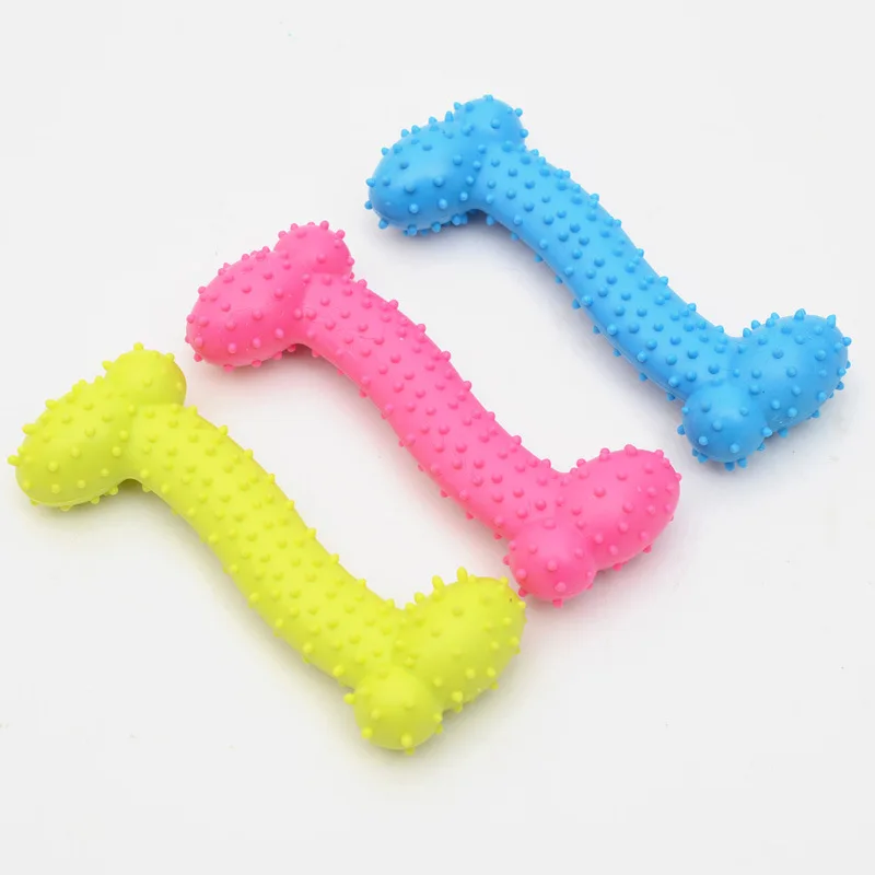

Dog Toy Molar Rubber Ball Pet TPR Pet Toy Rubber Bite Resistant Toy Small Bone Toy Interactive Toys for Dogs Pet Products