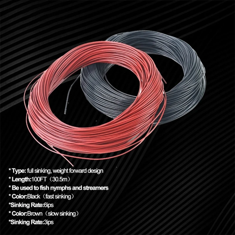 

87HF Fast Sinking Line Fast Sink Fly Fishing Line 100 FT 3IPS/6IPS Fishing Line