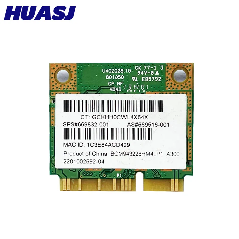 BCM943228HM4L BCM943228 300 Мбит/с 2 4G/5 ГГц 802 11 a/g/n half Mini PCI E беспроводная Wi Fi карта SPS 669832 001 для