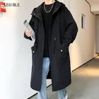 Мужской Тренч, весна-осень 2021, повседневное Свободное длинное пальто для мужчин