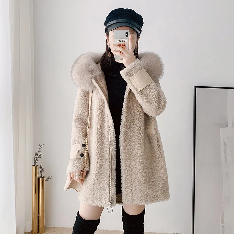 Пальто из натурального меха Женское зимнее пальто женская одежда куртка 2020 100%