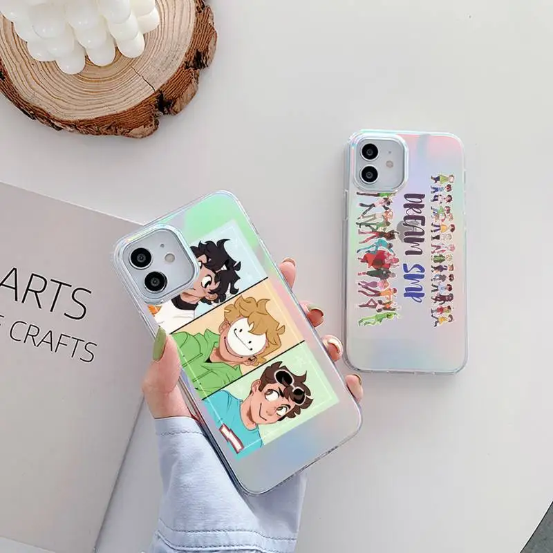 

Dream smp Phone Case for iPhone huawei P 7 8 9 11 12 10 30 40 S X XS XR MINI Pro Max Plus laser Transparent Glitter