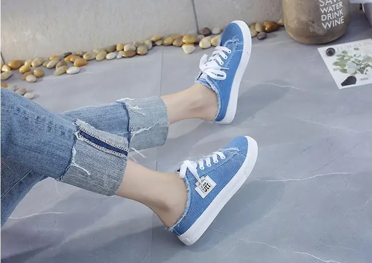 

New Spring Summer Women Canvas Shoes flat sneakers women casual shoes low upper lace up white shoes sandals