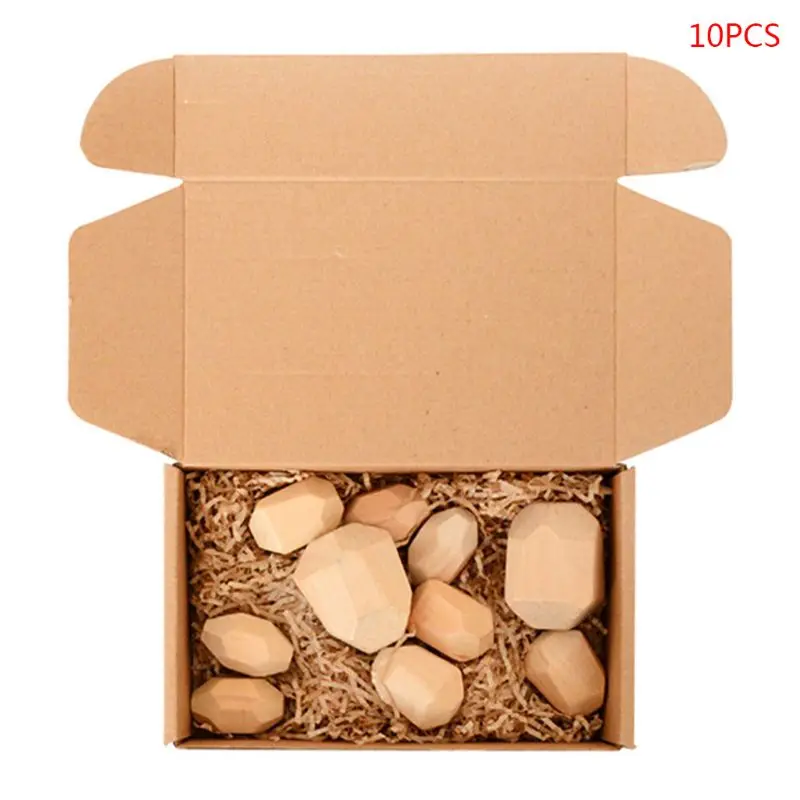 

10 шт., детский Деревянный конструктор «камень»