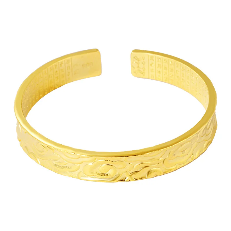 999 желтого золота облака вырезка открытым браслеты из нержавеющей стали для