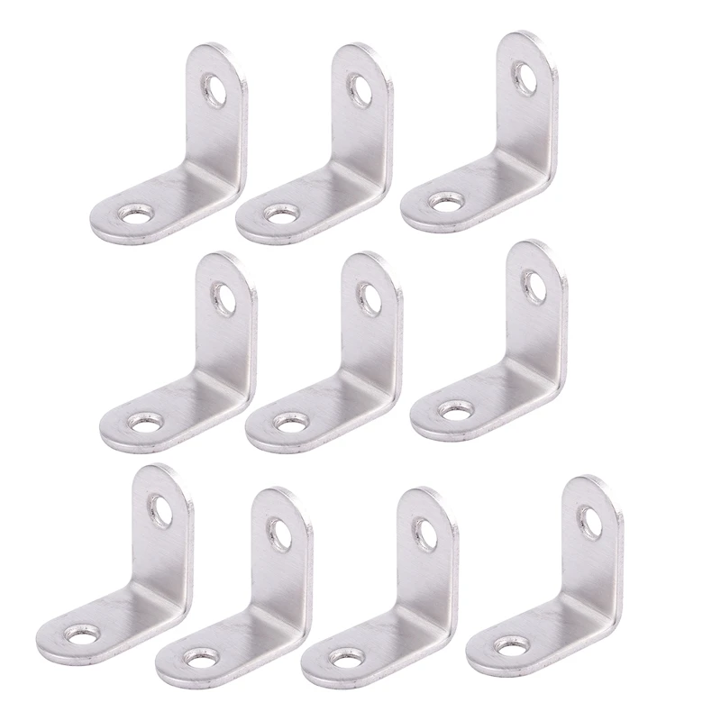 

10Pcs Screw Mounted Furniture 90 Degree Angle Corner Bracket 30x30mm