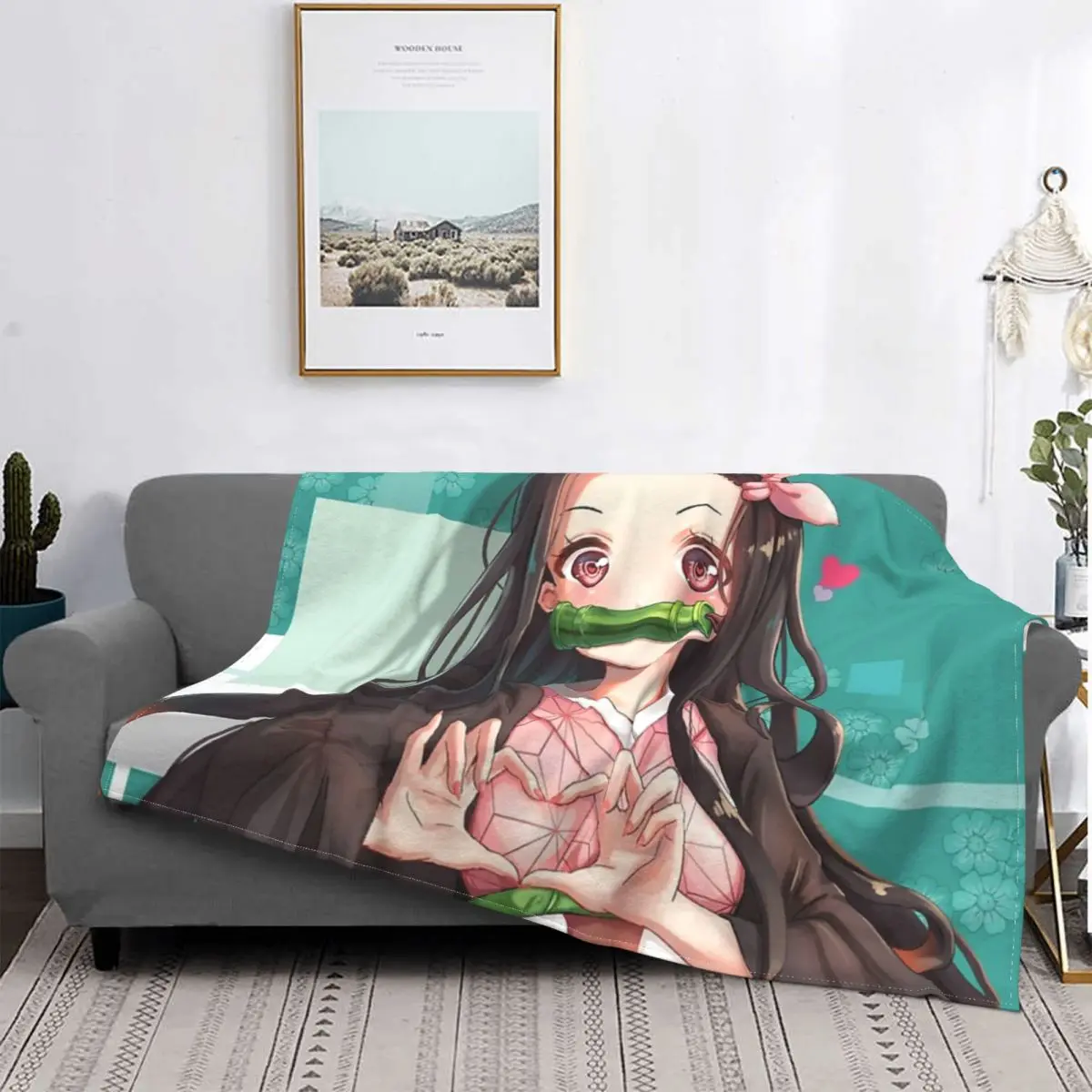 

Nezuko Kamado Demon Slayer Kimetsu Blanket Bedspread Bed Plaid Bed Linen Bedspreads Hooded Blanket Blankets For Baby