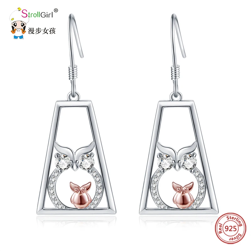 Strollgirl новые серьги из стерлингового серебра 925 пробы в виде животных милые