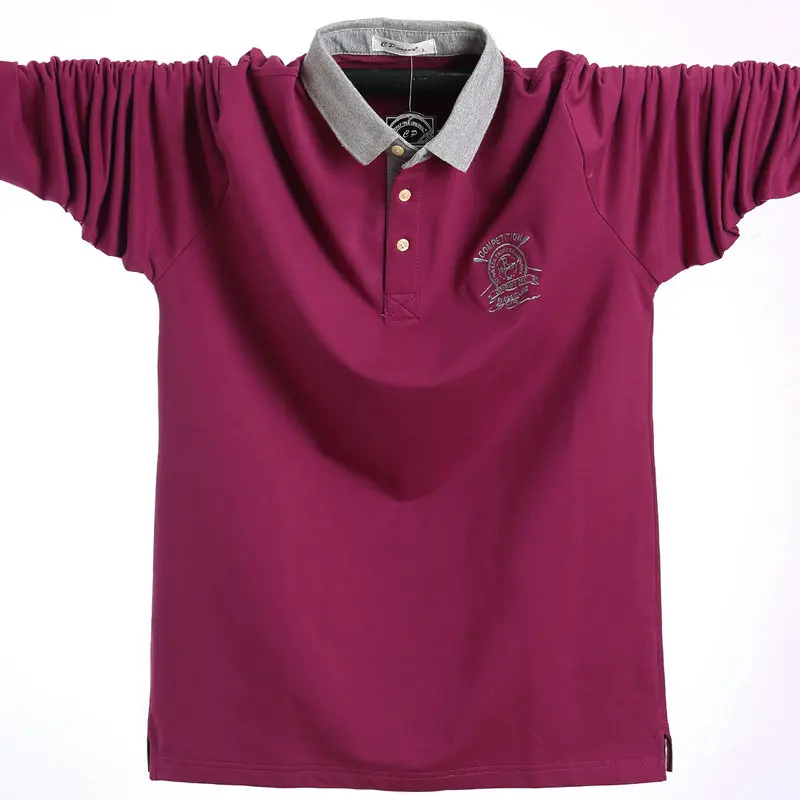 

Luxury Men Polo Shirt Autumn Men Casual Cotton Male Polo Shirts Long Sleeve Winter Hombre Polos Shirt Tees Oversized Male M-5XL