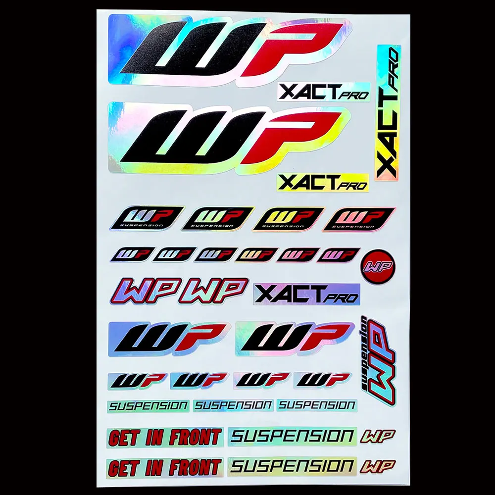 Наклейка на мотоцикл WP аксессуары Лазерная Радуга модификация подвески