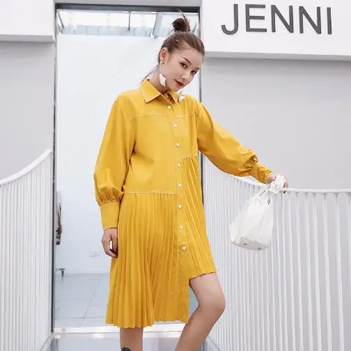 2019 Асимметричная индивидуальность длинный рукав женская рубашка однобортный