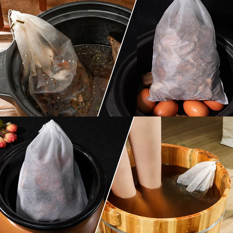 100 шт./лот чайные пакеты из фильтровальной бумаги термосварные чайное ситечко для