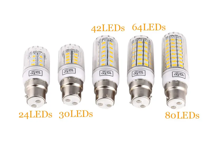 SMD 5730 энергосберегающие лампы B22 штык светодиодный кукурузы LightLampada ампулы