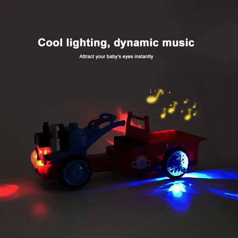 

Tractor Children's Electric Universal Light Music Toy Boy's Toy Car Mini Engineering Tractor Car Model Educational Toys For Kids