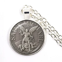 hot st michael necklace fashion protect me saint shield protection justice necklaces pendants talisman christian holy gifts