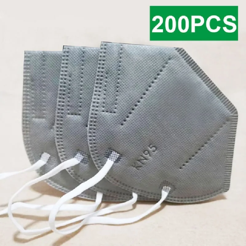 

30-200Pcs FFP2 Adult Mascarilla KN95 Mask 5 Layer Protective Black Face Mask Dust Respirator Facial Masque FPP2 Reusable