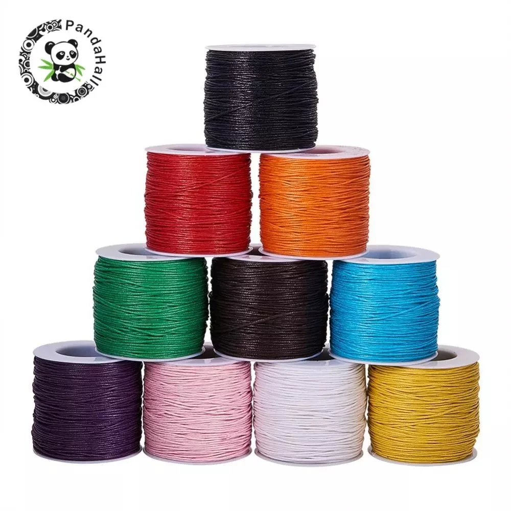 

1mm 100yard Waxed Cotton Thread Cord String Strap for Jewelry Necklace Bracelet DIY Braided Making Accessories 24 Colors F50